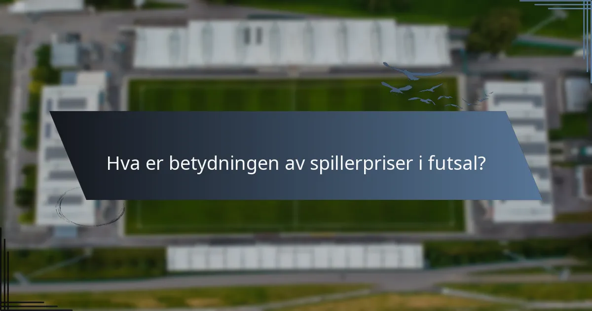 Hva er betydningen av spillerpriser i futsal?