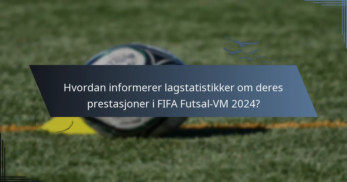 Hvordan informerer lagstatistikker om deres prestasjoner i FIFA Futsal-VM 2024?