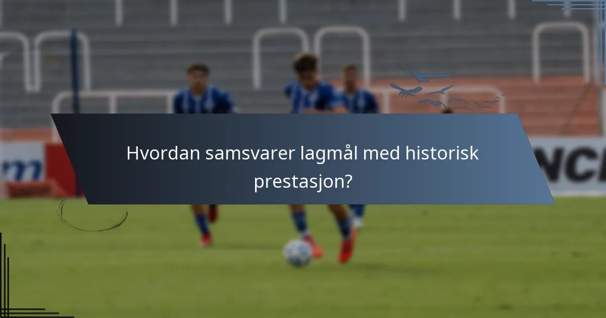 Hvordan samsvarer lagmål med historisk prestasjon?
