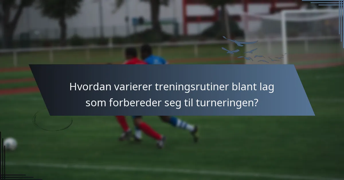Hvordan varierer treningsrutiner blant lag som forbereder seg til turneringen?